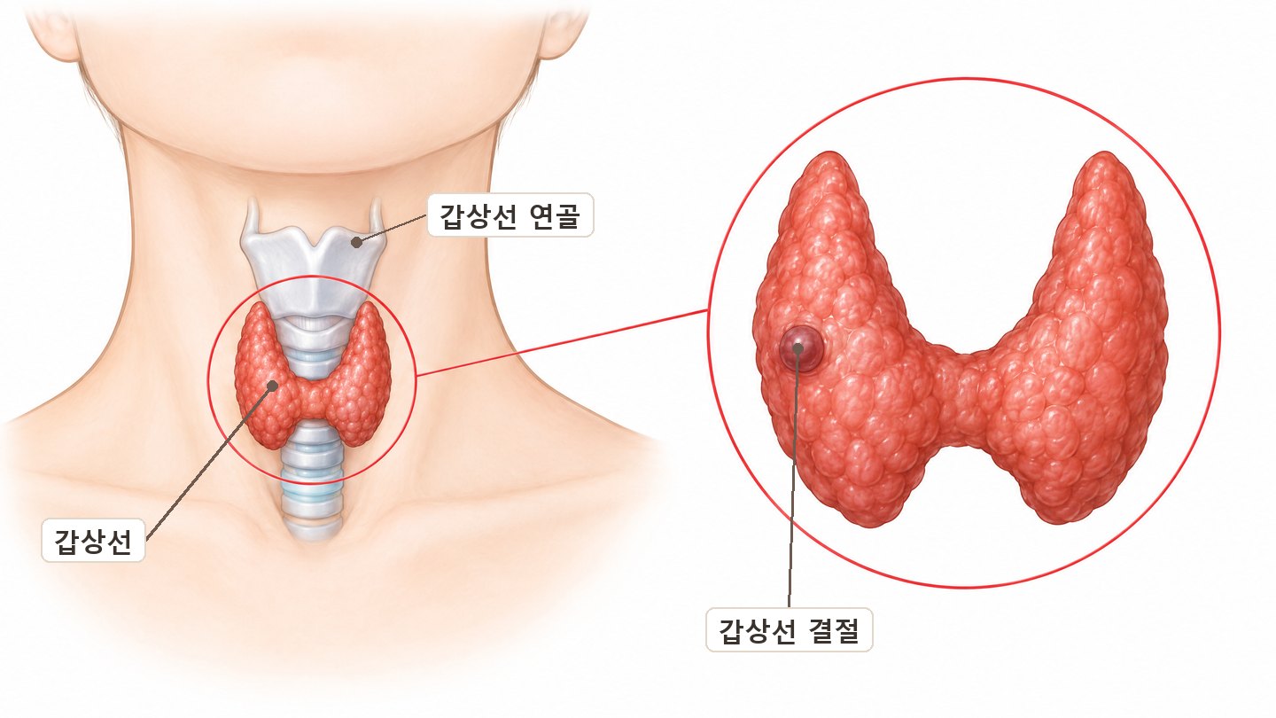갑상선 수치 이상 · 결절을 들었을 때, 기능과 혹을 나누어 봅니다